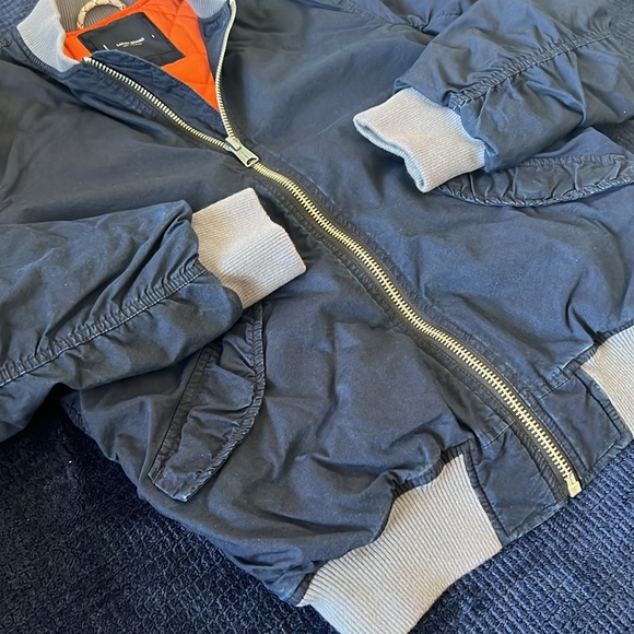 Men’s Lucky Brand Indigo Cotton Nylon Ma-1 Bomber Jacket - S - Picture 3 of 4